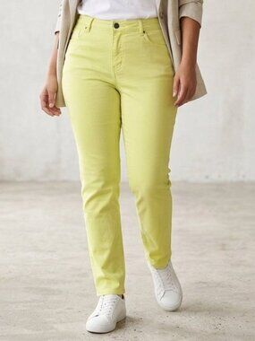 Baccini Fun Yellow Skinny Pants Size 14P